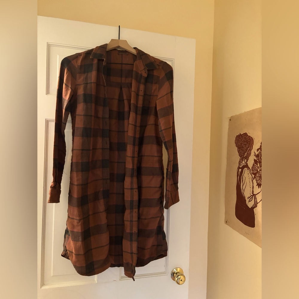 Toad and Co Flannel button down shirt dress